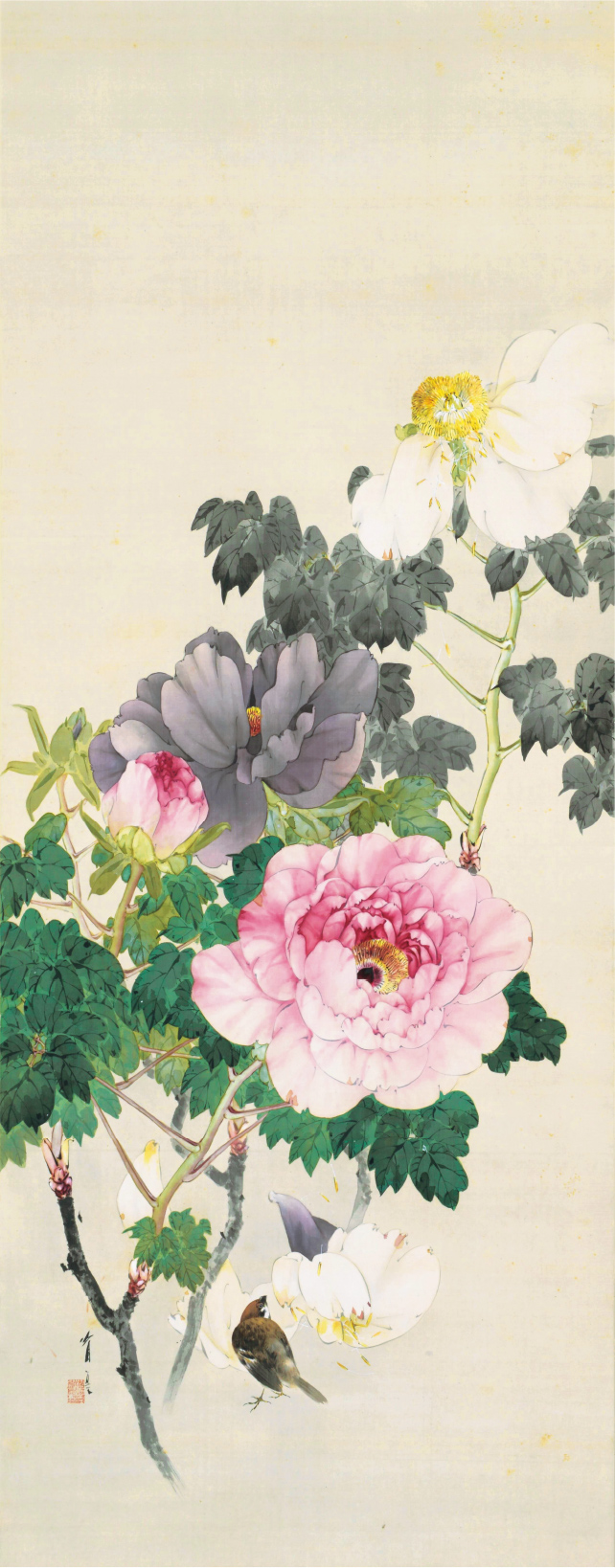 渡辺省亭《十二ヶ月花鳥図》より 四月 個人蔵 静岡県立美術館